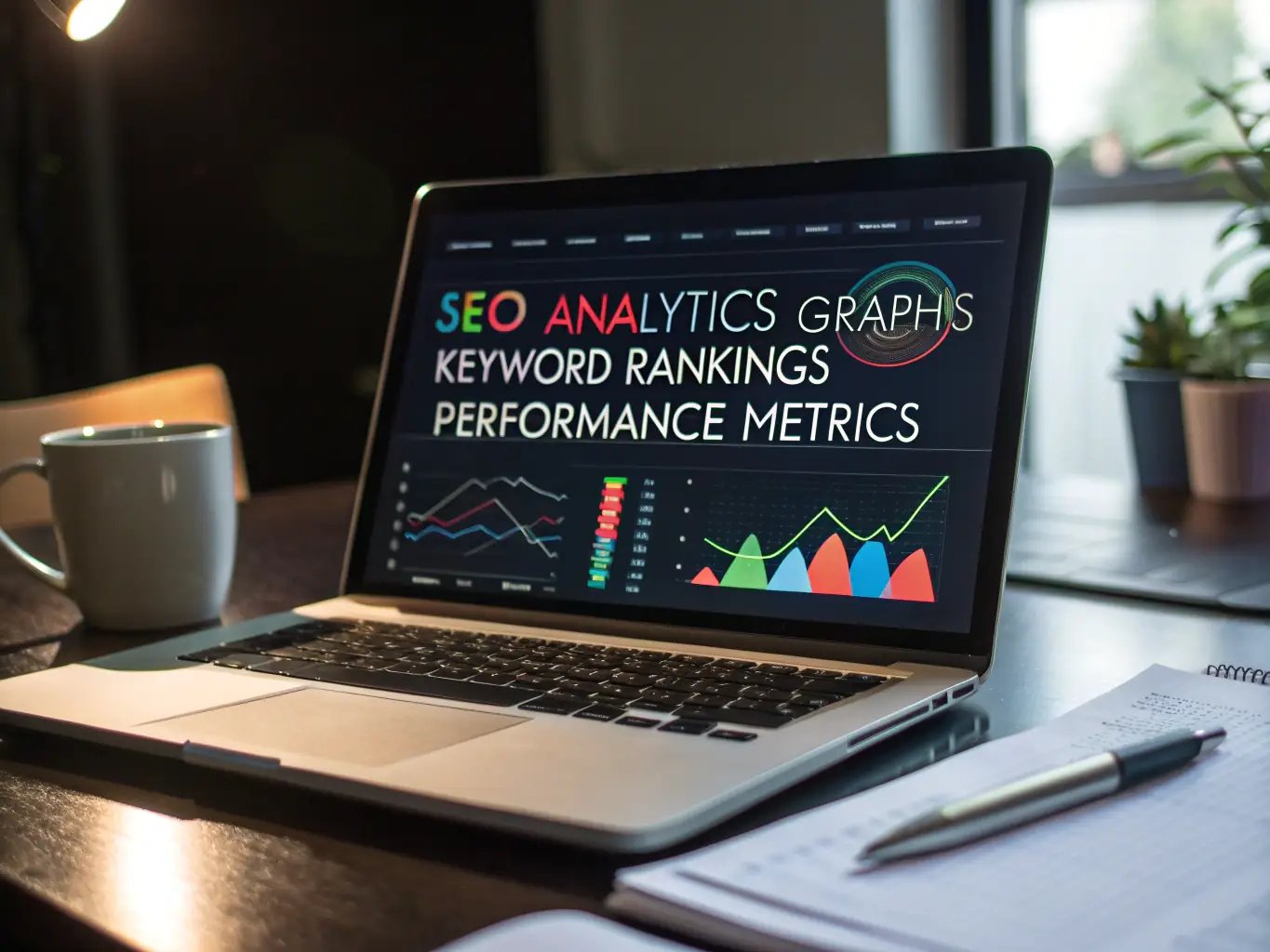 A professional image depicting a website's search engine ranking analysis, highlighting Infinovis Media's proficiency in improving search engine visibility through SEO.